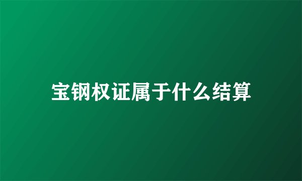 宝钢权证属于什么结算