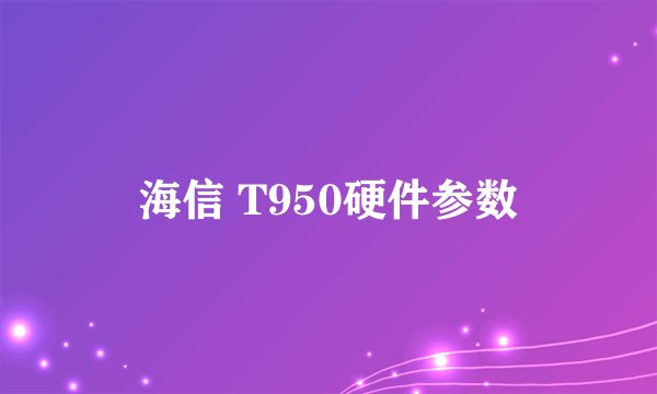海信 T950硬件参数