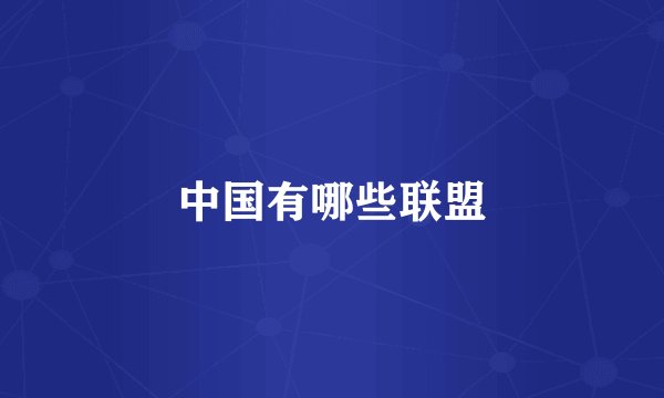中国有哪些联盟