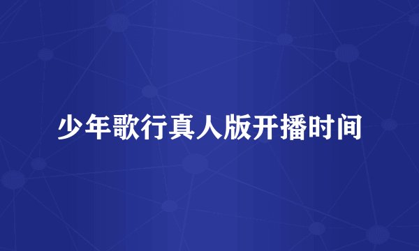 少年歌行真人版开播时间