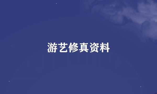 游艺修真资料