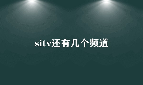 sitv还有几个频道