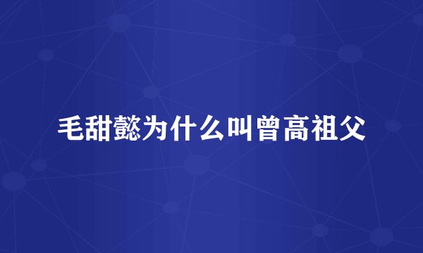 毛甜懿为什么叫曾高祖父