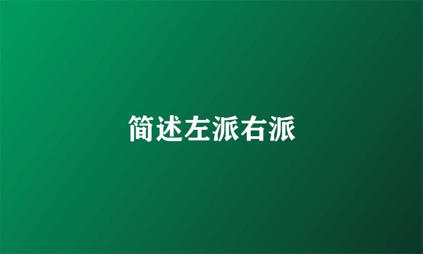 简述左派右派