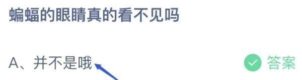 蚂蚁庄园:蝙蝠的眼睛真的看不见吗