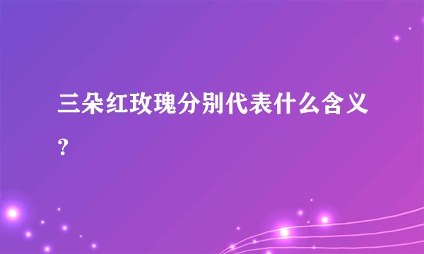 三朵红玫瑰分别代表什么含义？