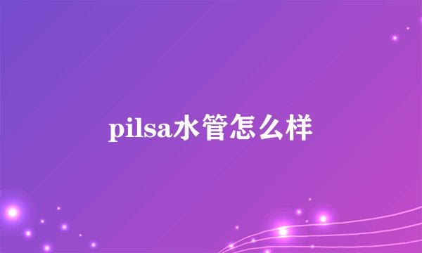 pilsa水管怎么样