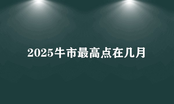 2025牛市最高点在几月