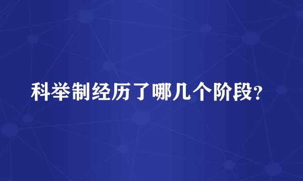 科举制经历了哪几个阶段？