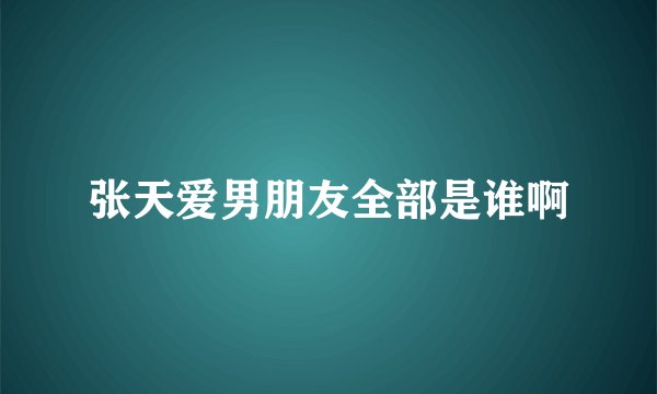 张天爱男朋友全部是谁啊