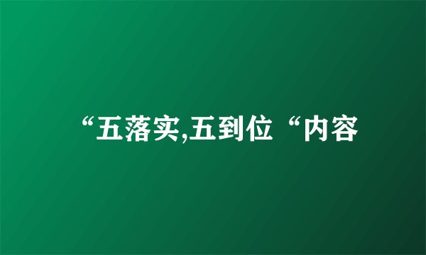 “五落实,五到位“内容