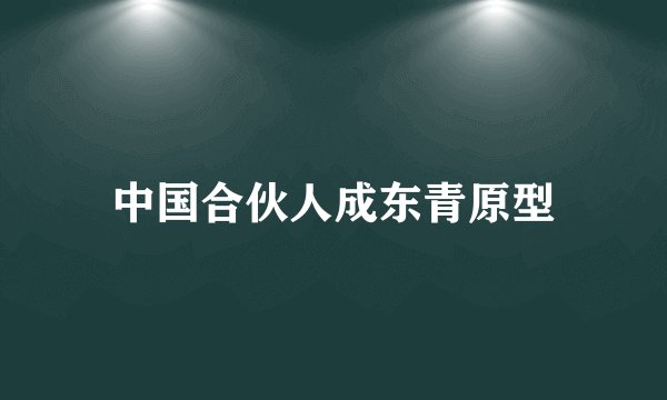 中国合伙人成东青原型