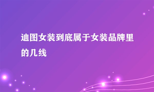 迪图女装到底属于女装品牌里的几线