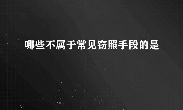 哪些不属于常见窃照手段的是