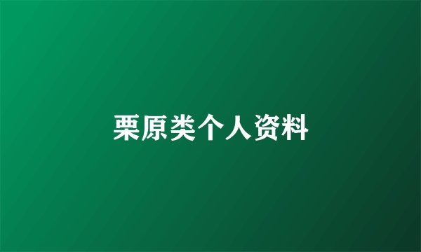 栗原类个人资料