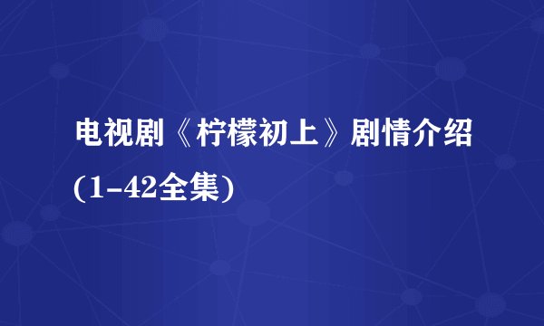 电视剧《柠檬初上》剧情介绍(1-42全集)