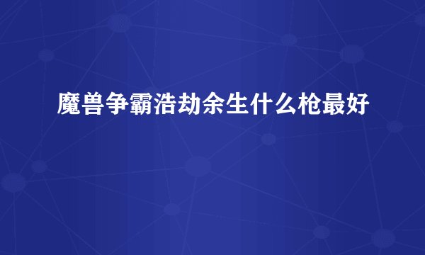 魔兽争霸浩劫余生什么枪最好