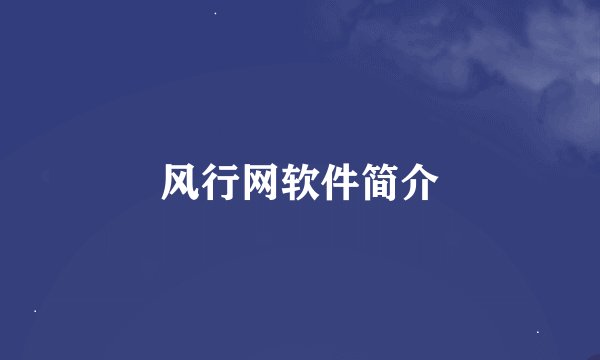 风行网软件简介