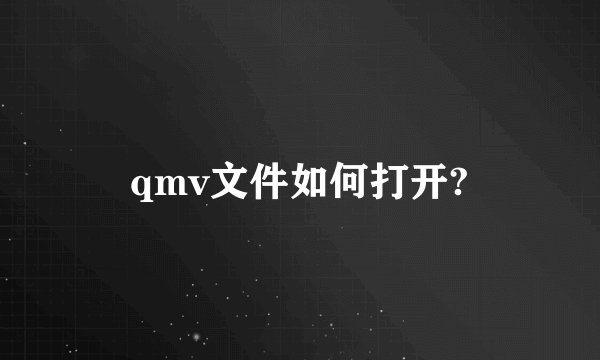 qmv文件如何打开?