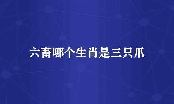 六畜哪个生肖是三只爪