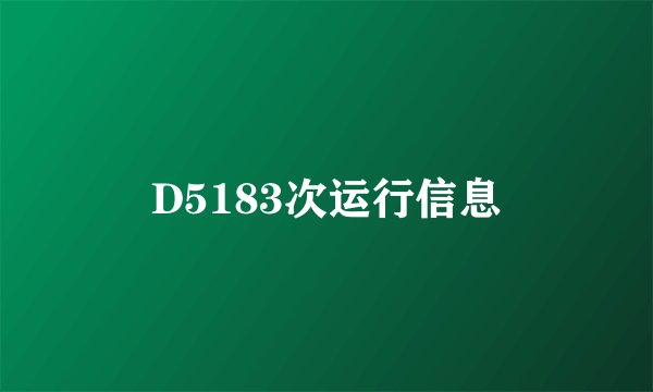 D5183次运行信息