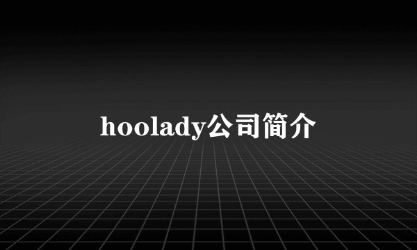 hoolady公司简介