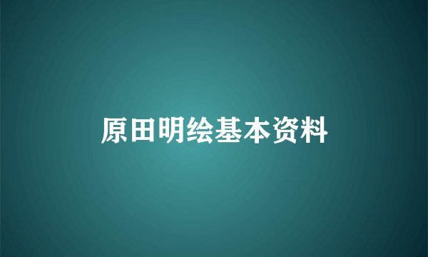 原田明绘基本资料