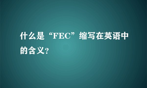 什么是“FEC”缩写在英语中的含义?