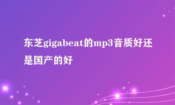 东芝gigabeat的mp3音质好还是国产的好