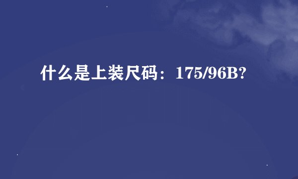 什么是上装尺码：175/96B?
