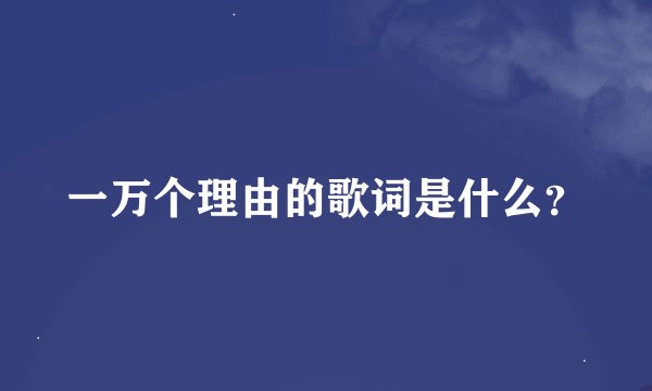 一万个理由的歌词是什么？