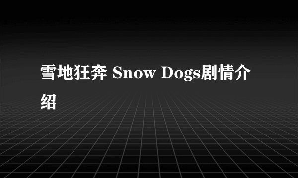 雪地狂奔 Snow Dogs剧情介绍