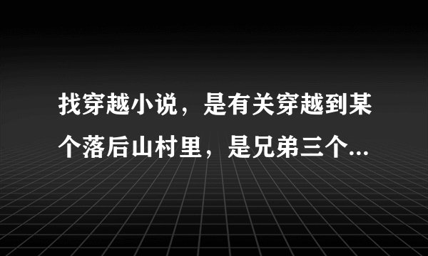 找穿越小说，是有关穿越到某个落后山村里，是兄弟三个合一个老婆的。