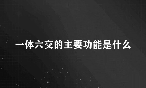 一体六交的主要功能是什么