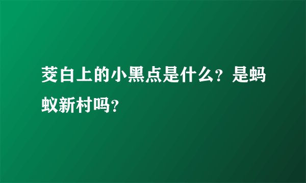 茭白上的小黑点是什么？是蚂蚁新村吗？