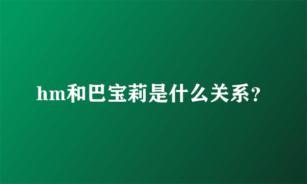 hm和巴宝莉是什么关系？