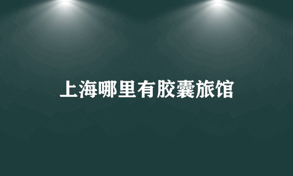 上海哪里有胶囊旅馆
