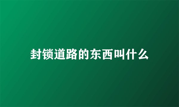 封锁道路的东西叫什么