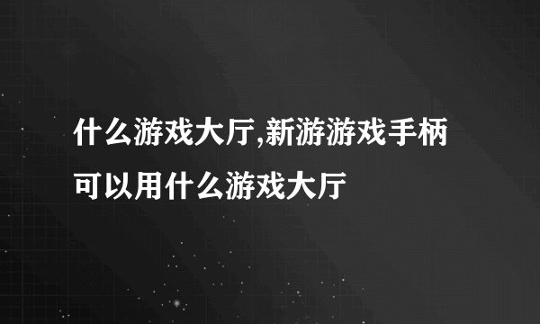 什么游戏大厅,新游游戏手柄可以用什么游戏大厅