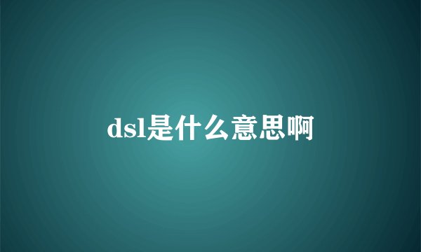 dsl是什么意思啊