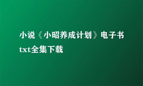 小说《小昭养成计划》电子书txt全集下载