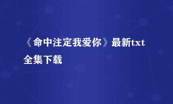 《命中注定我爱你》最新txt全集下载