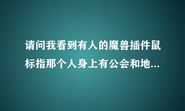 请问我看到有人的魔兽插件鼠标指那个人身上有公会和地位的信息.请问是什么插件?
