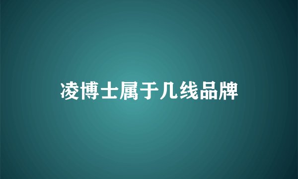 凌博士属于几线品牌
