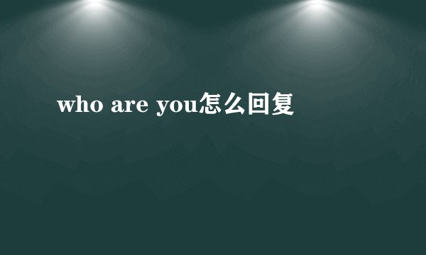 who are you怎么回复