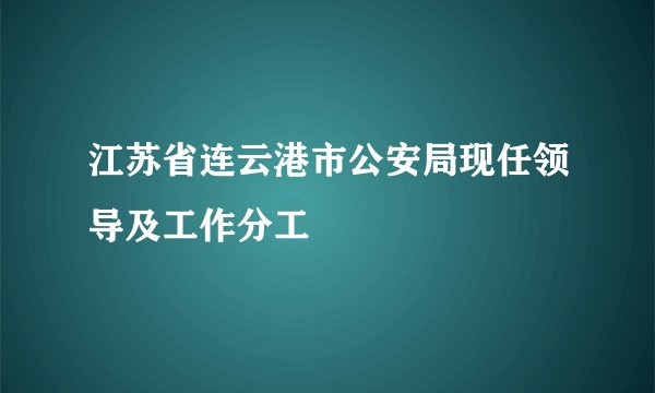 江苏省连云港市公安局现任领导及工作分工
