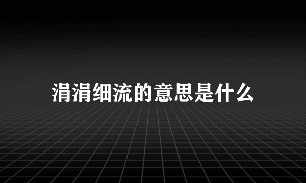 涓涓细流的意思是什么