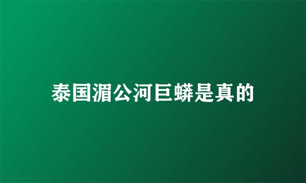 泰国湄公河巨蟒是真的