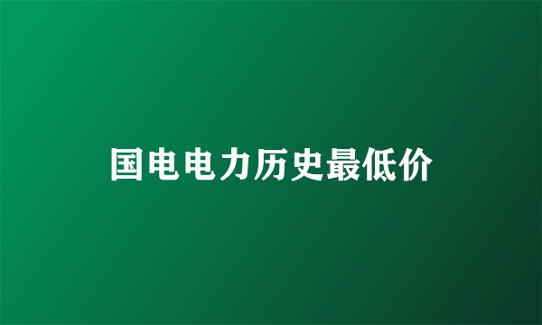 国电电力历史最低价