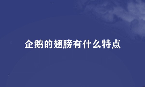 企鹅的翅膀有什么特点